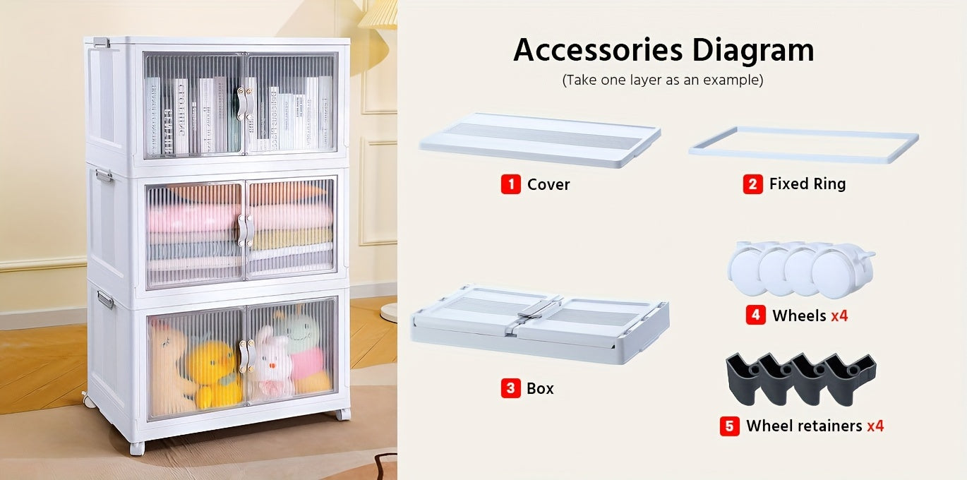 Storage Bins with Lids, Plastic White Closet Organizers and Storage