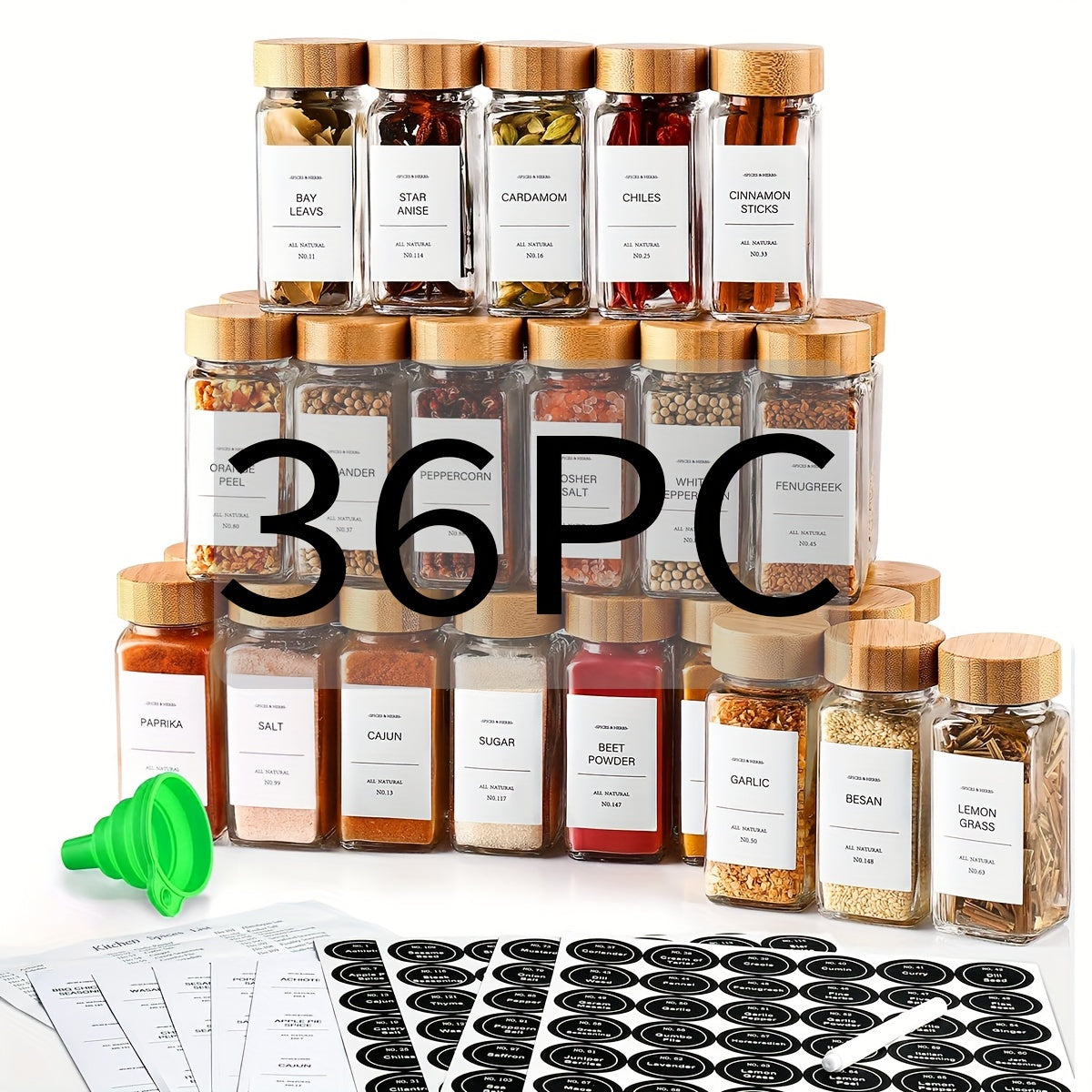 15/24/36pcs Spice Jars