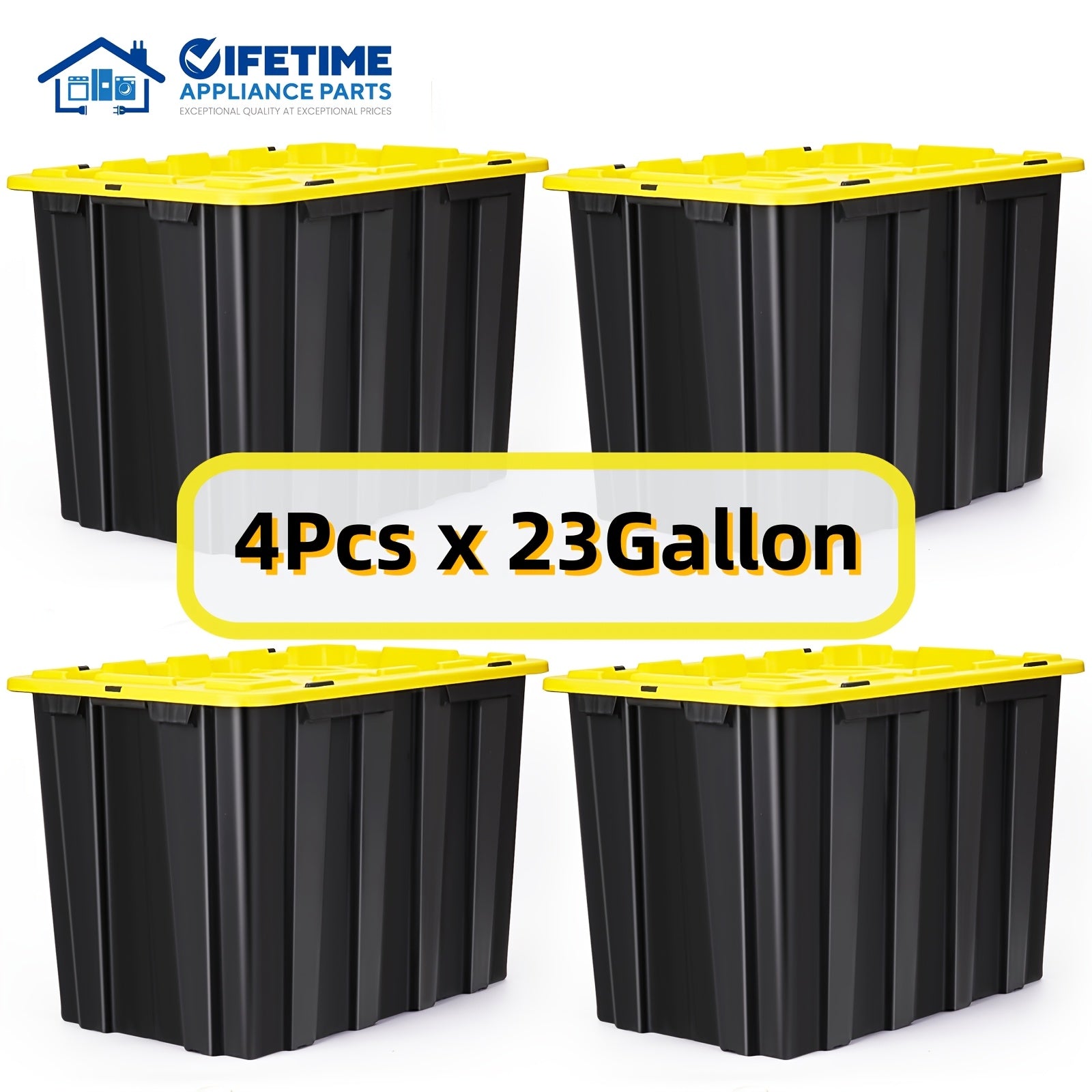 4pcs 17 Gallon/4pcs 23 Gallon/8pcs 12 Gallon Plastic Storage Bin Tote