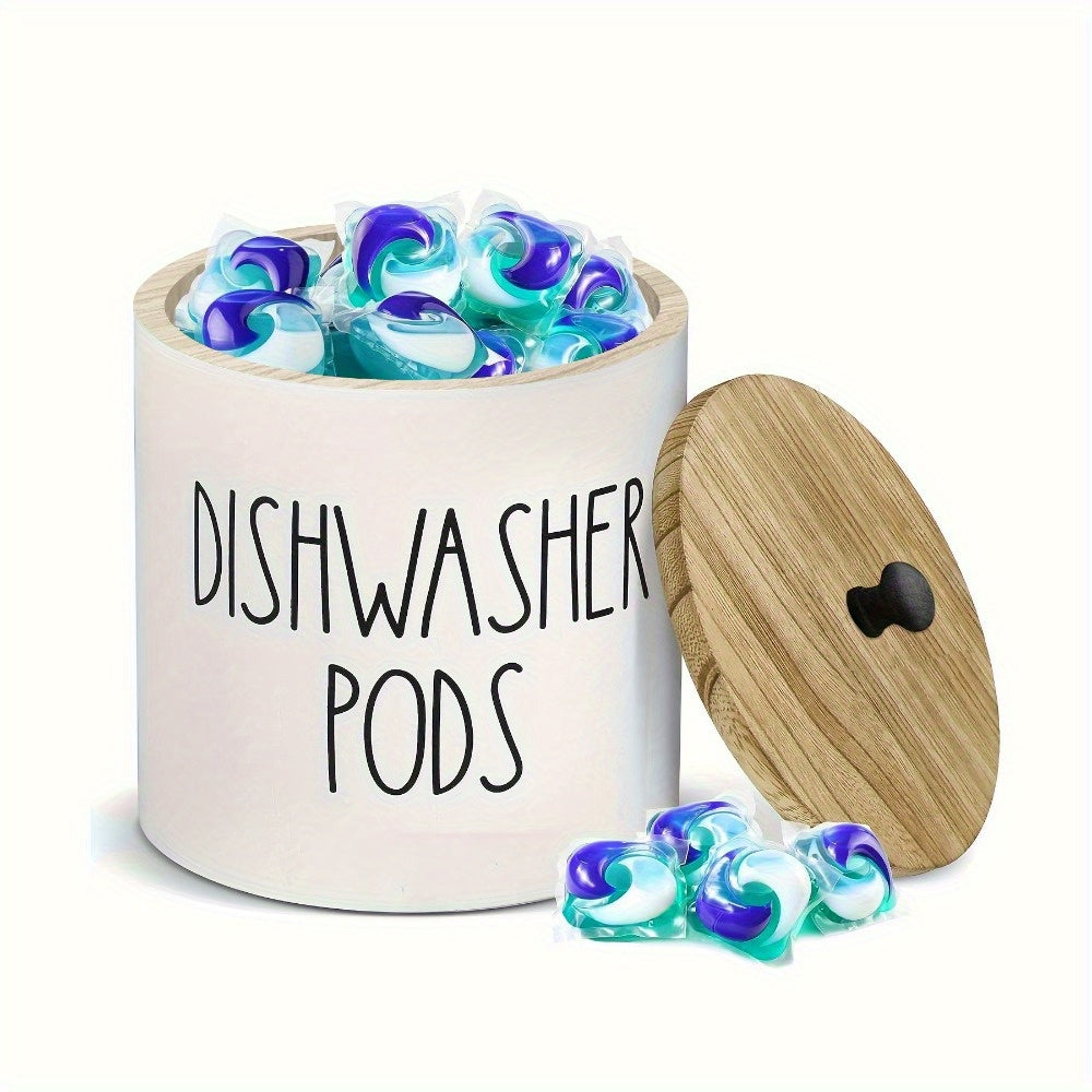 Rustic Wooden Dishwasher Pod Holder
