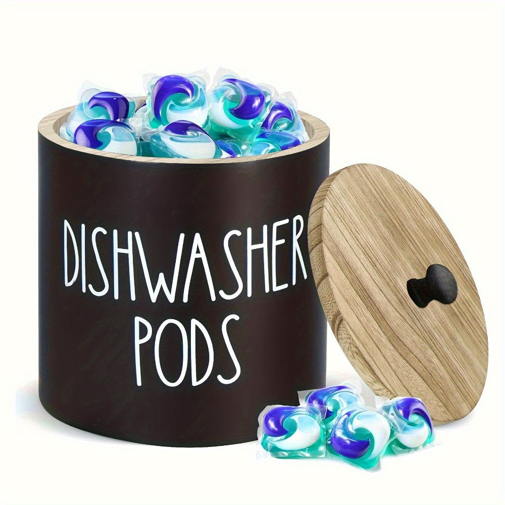 Rustic Wooden Dishwasher Pod Holder