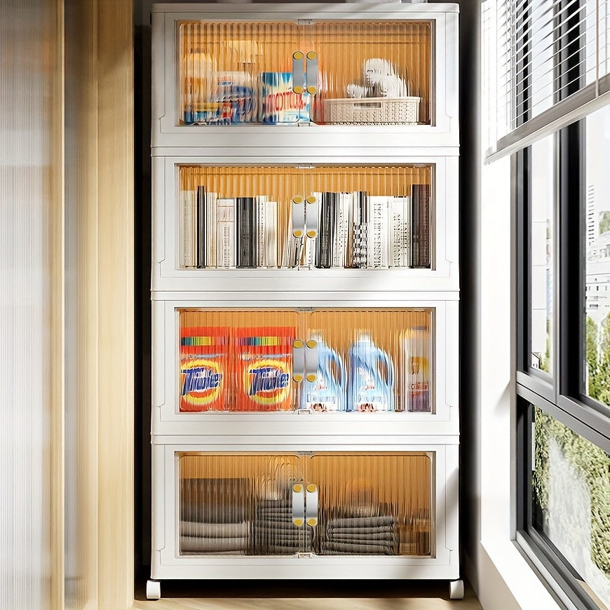 Storage Bins with Lids, Plastic White Closet Organizers and Storage