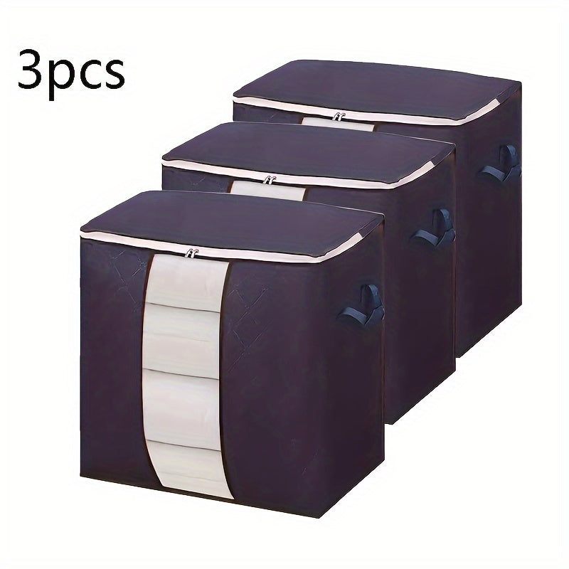 3 Pcs Large Capacity Storage Bags With Handles
