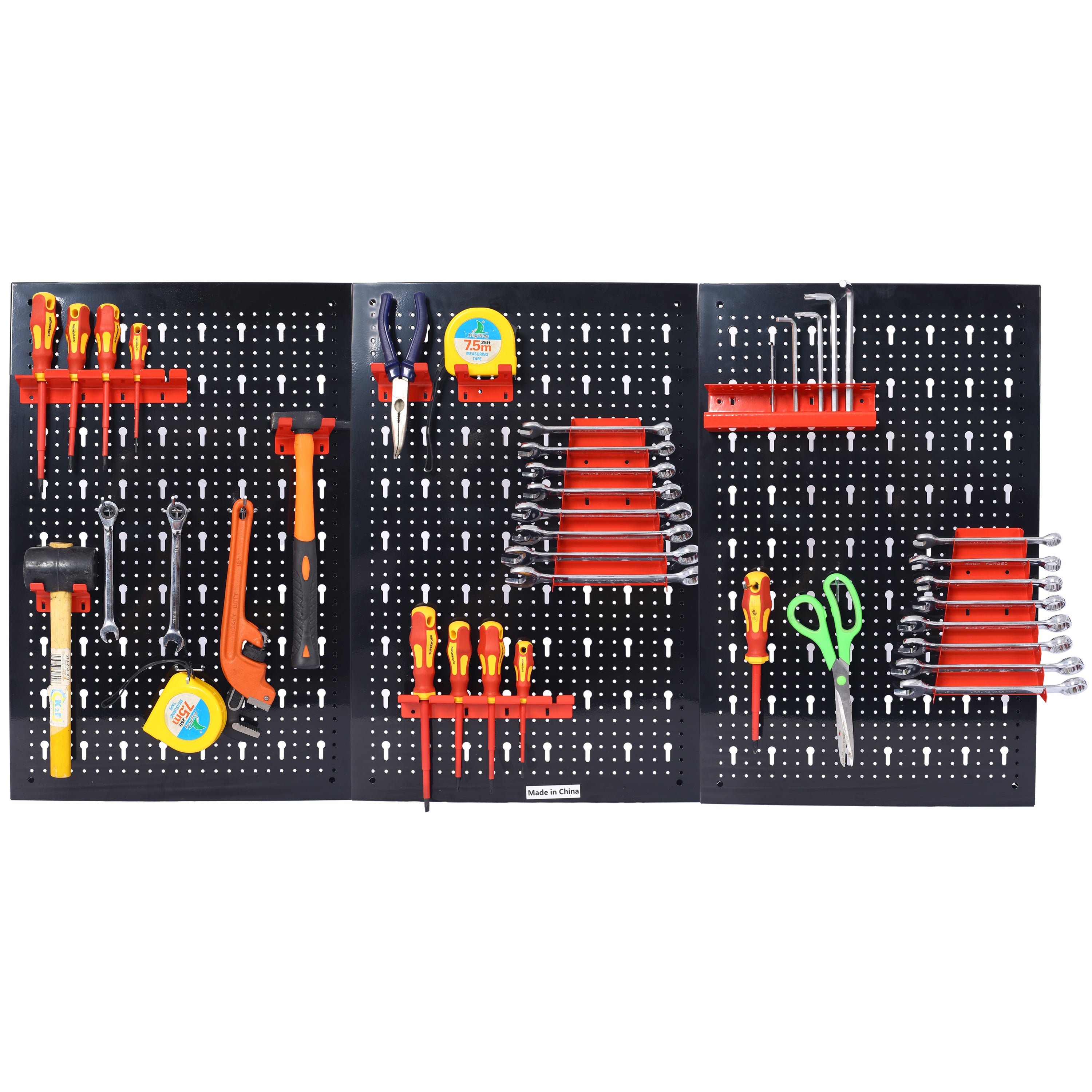 Pegboard Wall Organizer, 4ft Metal Garage Pegboard Tool Organizer