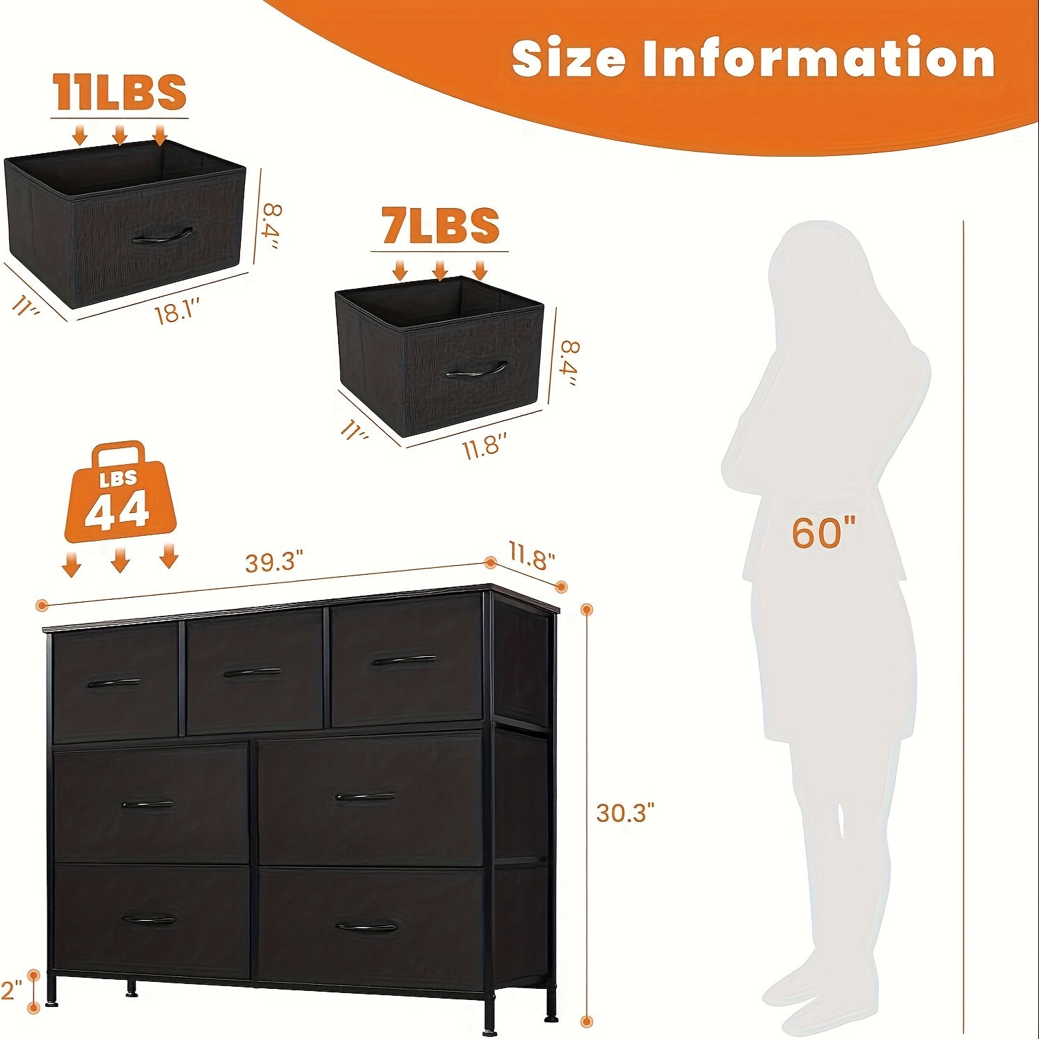 7-Drawer Fabric Storage Tower Dresser