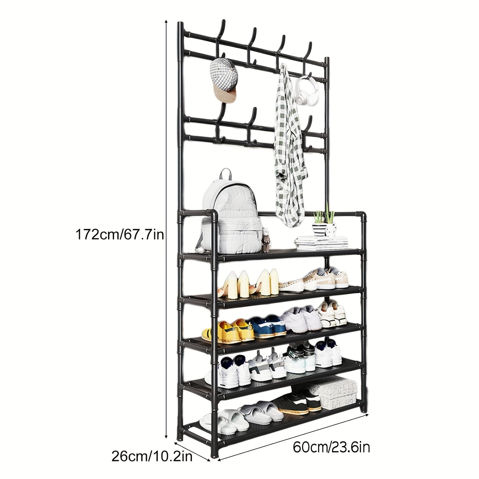 3-in-1 Deluxe Coat Rack Organizer