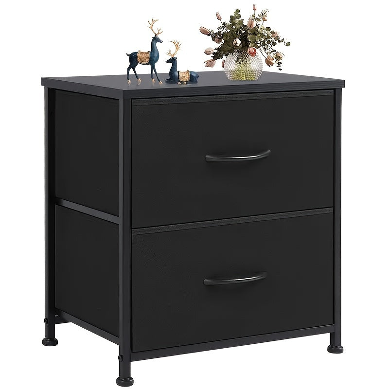 2-Drawer Fabric Nightstand, 20" Height X 18" Width