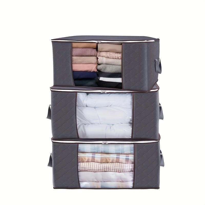 3 Pcs Large Capacity Storage Bags With Handles