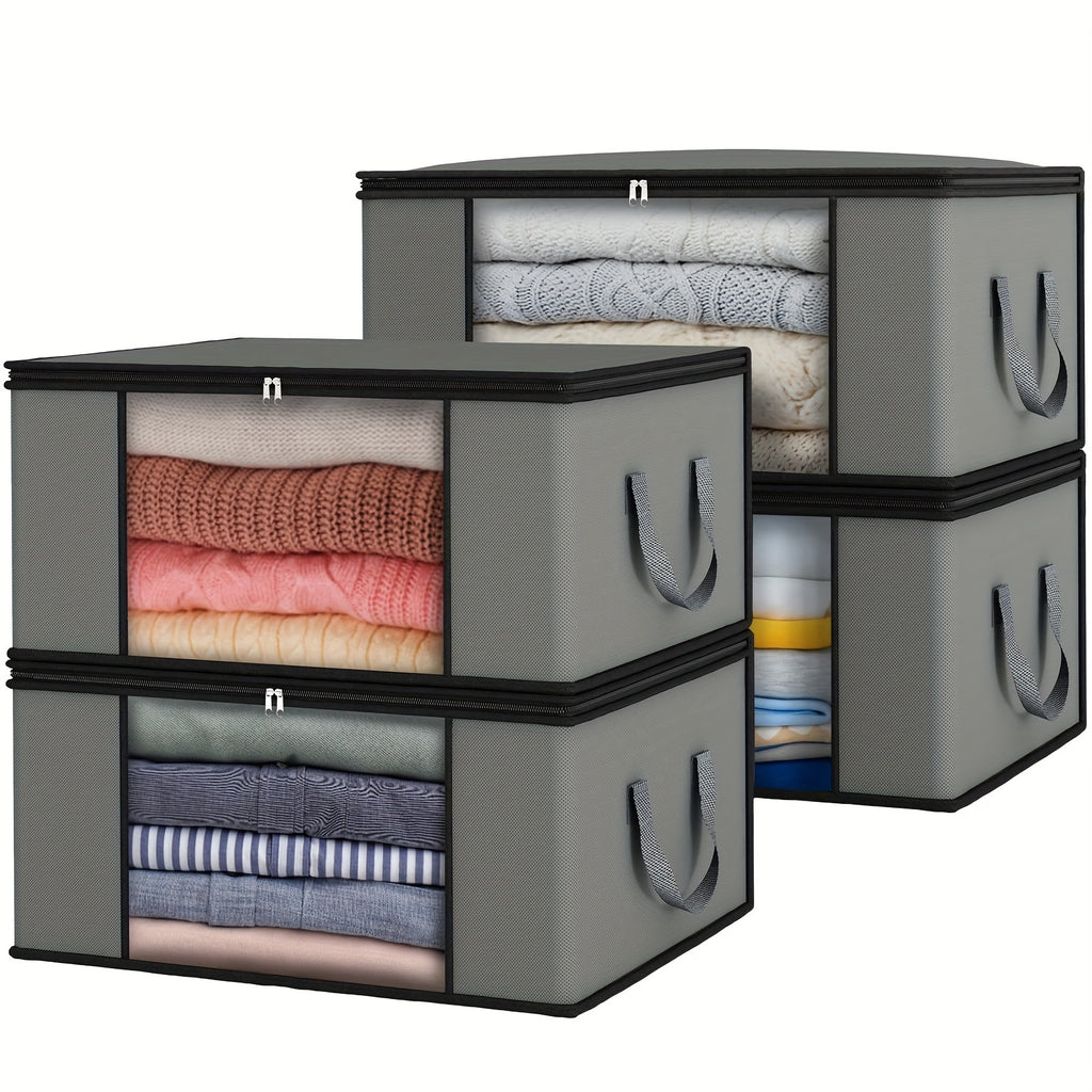 4-Piece Large-Capacity Wardrobe Organizers with Viewing Window