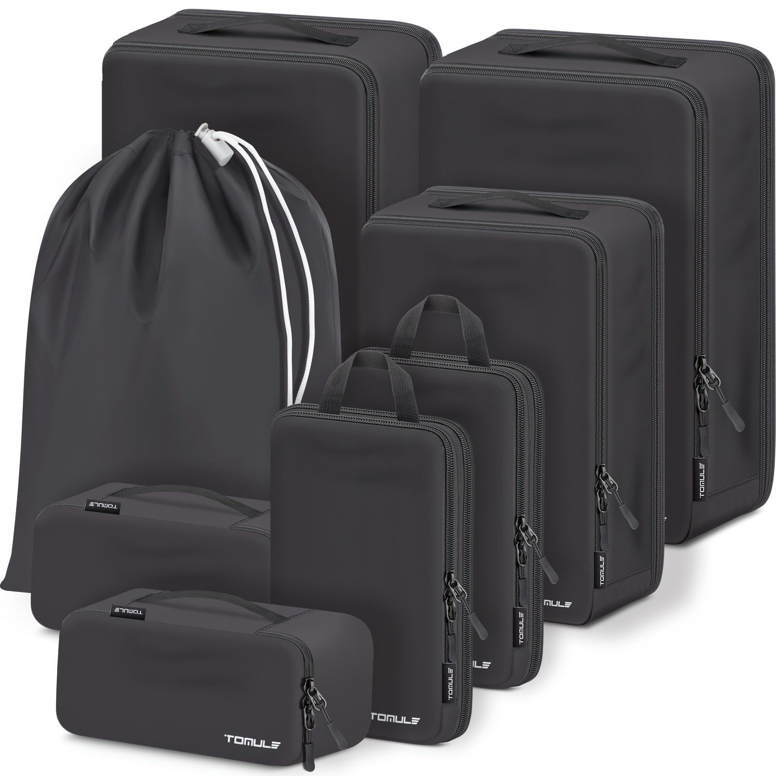 8 Pieces Tomule Travel Compression Packing Cubes Set