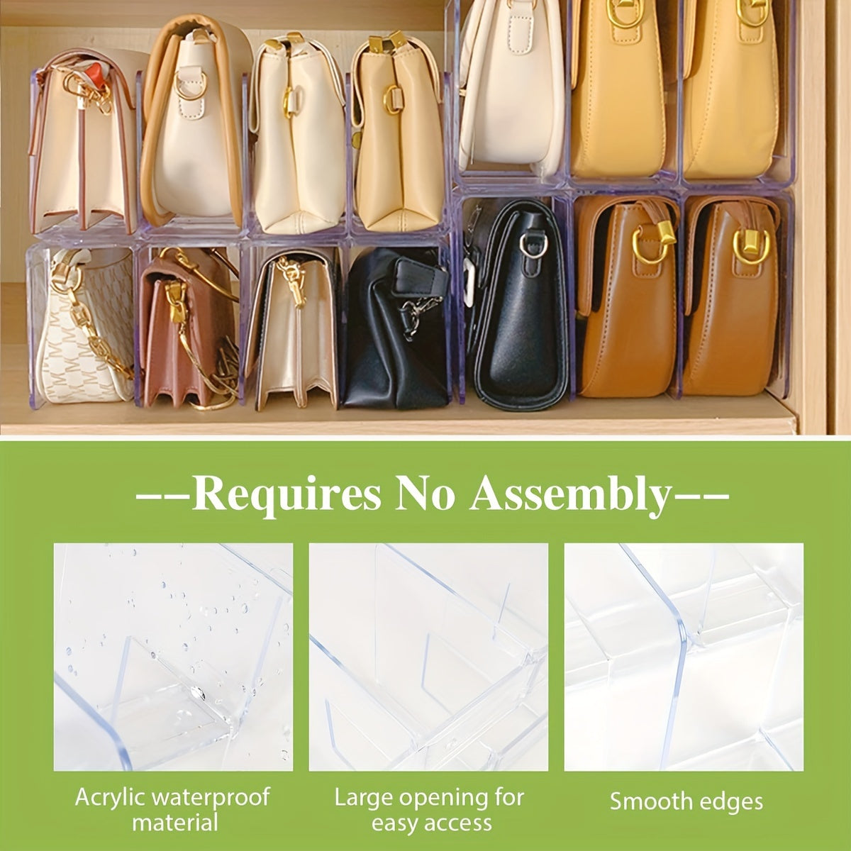 4pcs Set Of 16 Grid Plastic Transparent Wardrobe Organizer, Wardrobe Storage System