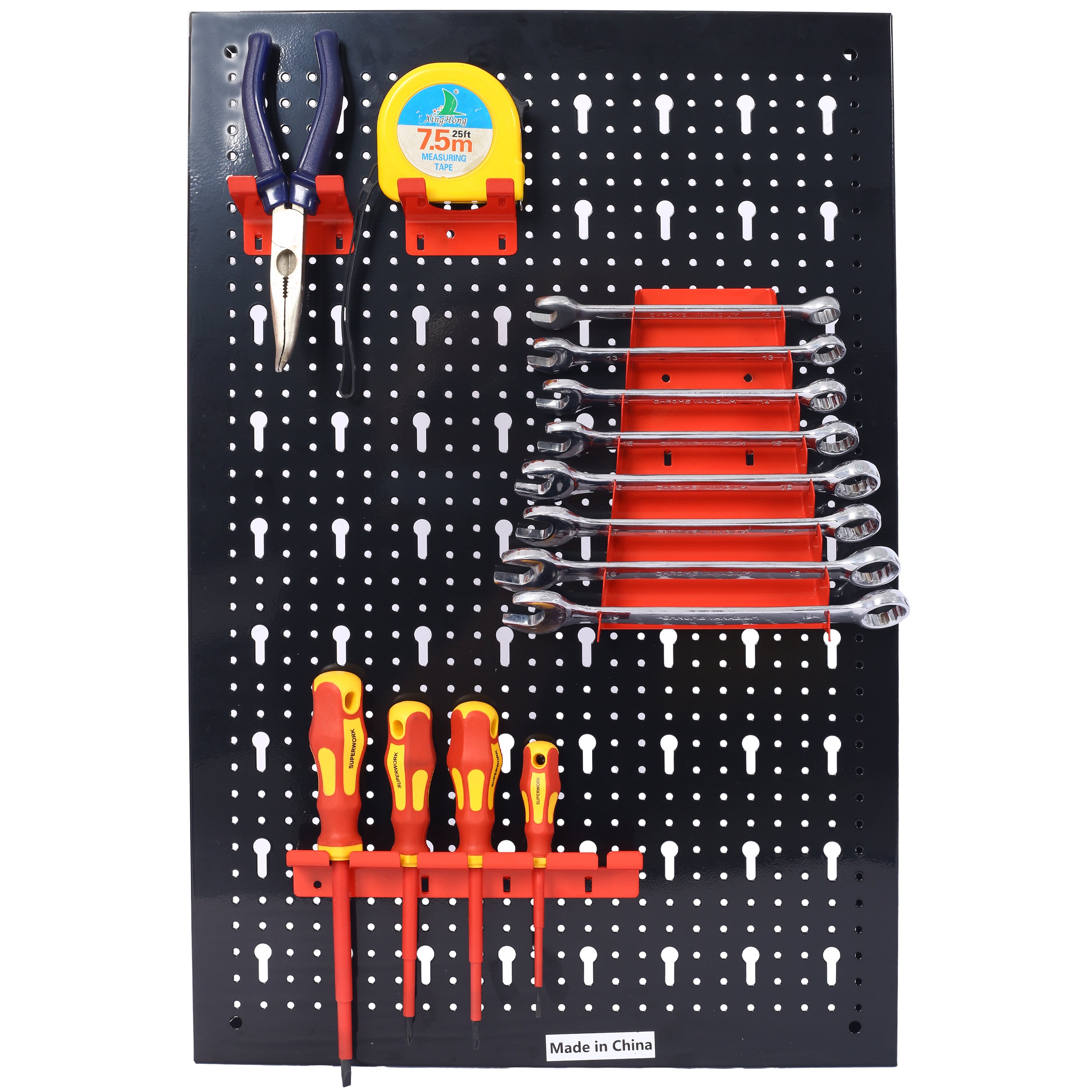 Pegboard Wall Organizer, 4ft Metal Garage Pegboard Tool Organizer