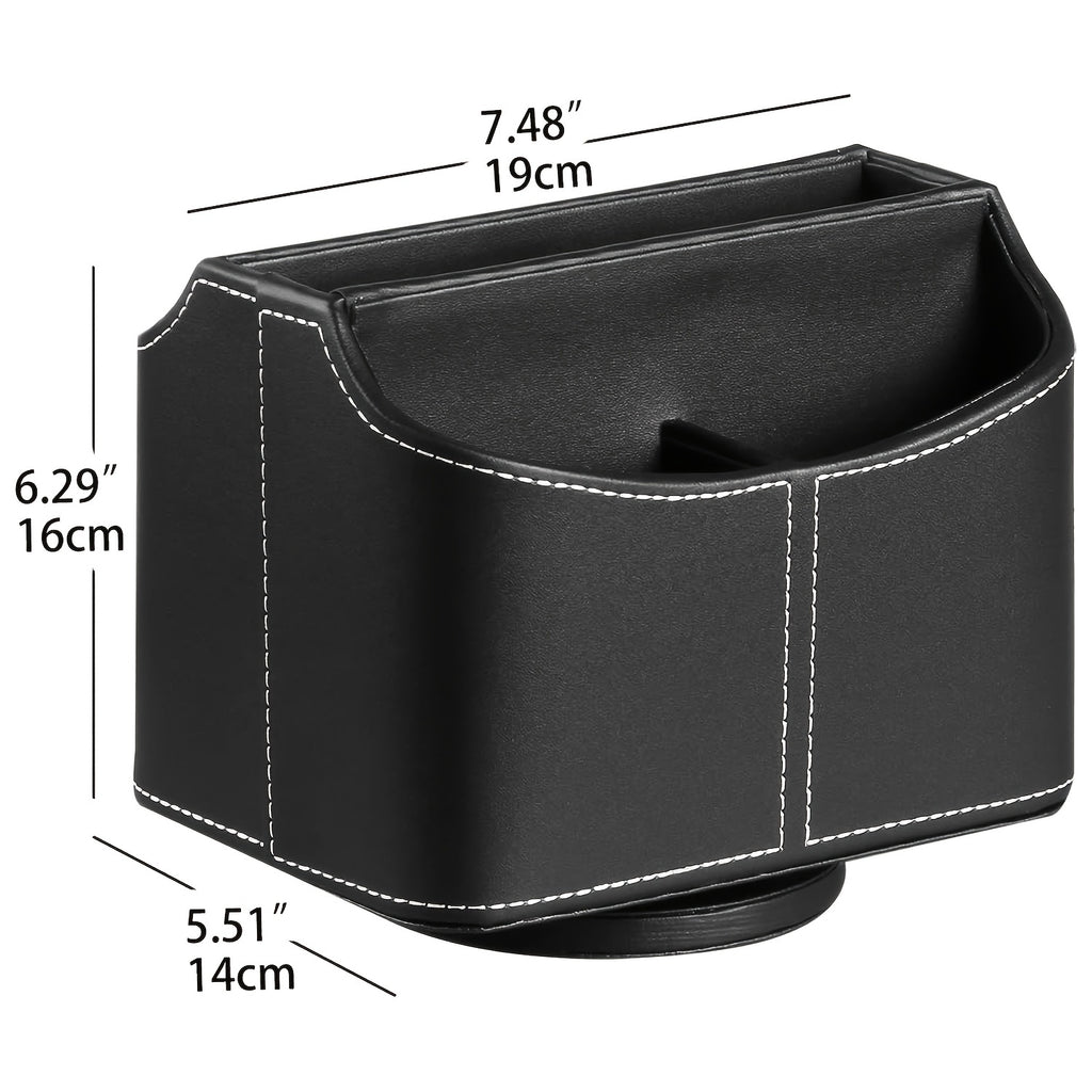 Remote Control Holder PU Leather 360 Degrees Rotatable