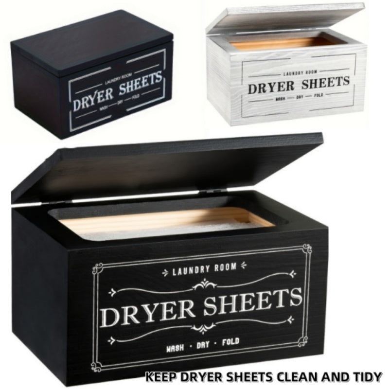 1 Wooden Dryer Sheet Storage Box with Lid