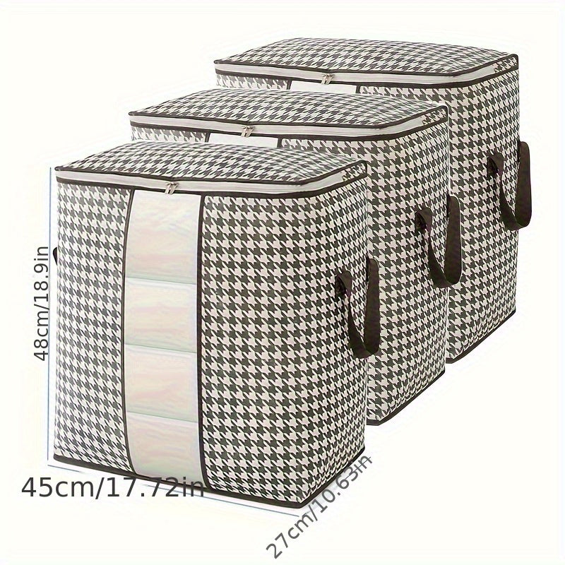 3 Pcs Large Capacity Storage Bags With Handles