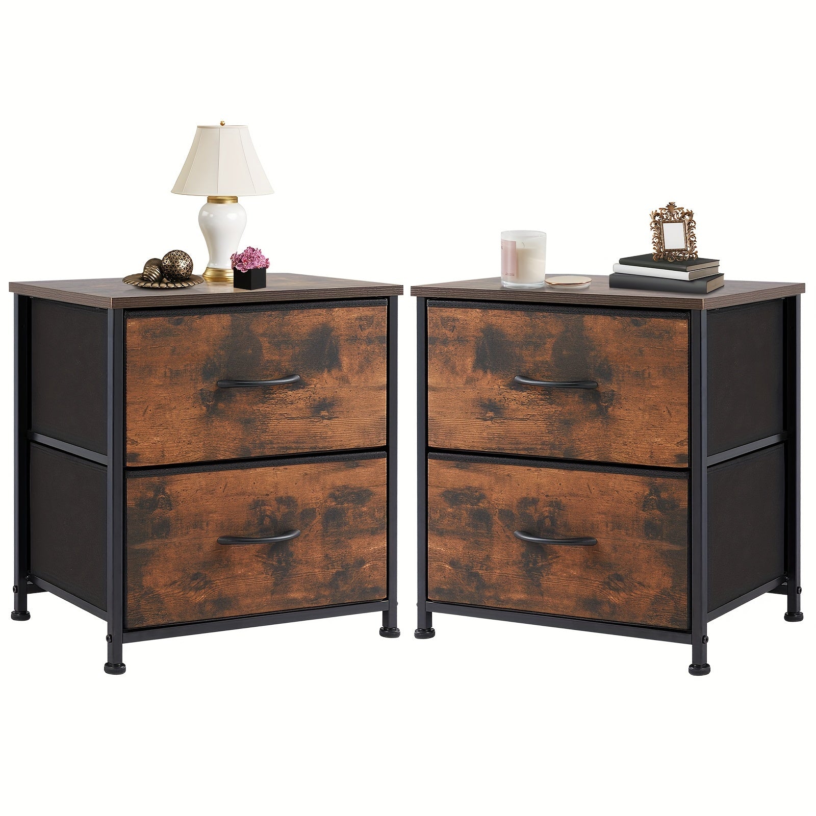 Nightstands Set of 2 with 2 Drawers