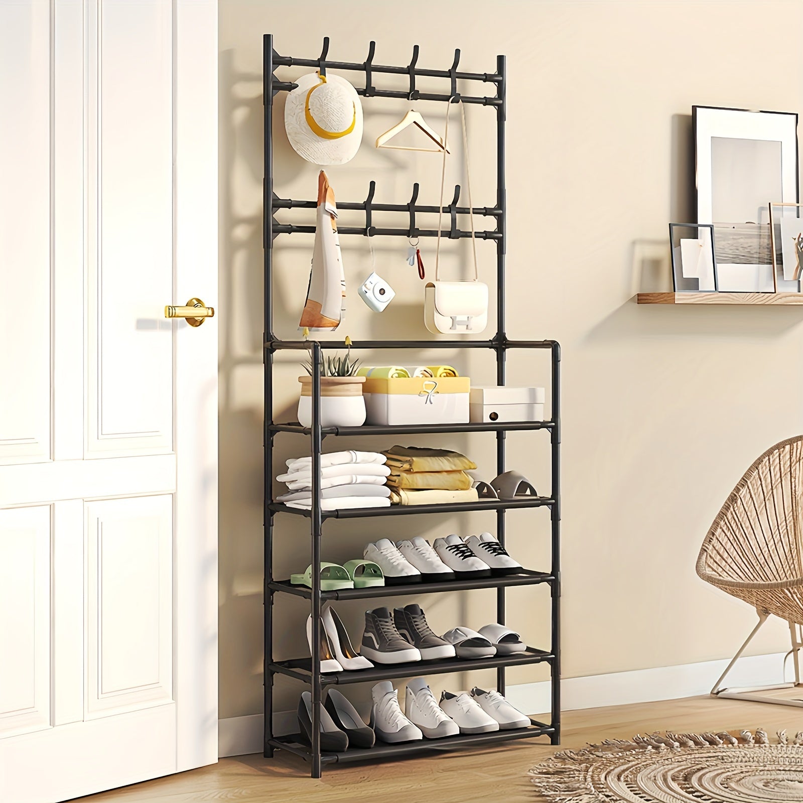 3-in-1 Deluxe Coat Rack Organizer
