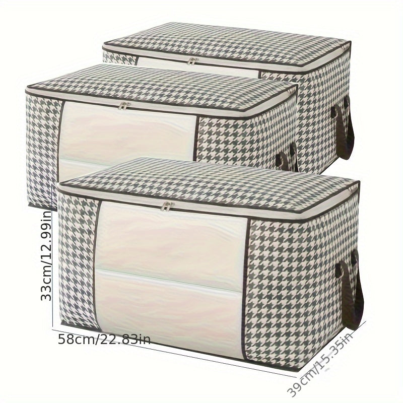 3 Pcs Large Capacity Storage Bags With Handles