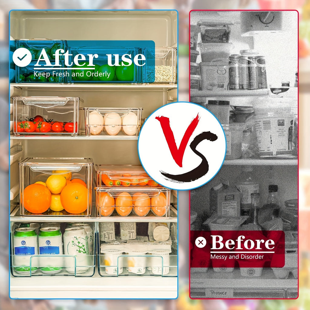 10 Pack Stackable Fridge Organizer Bins