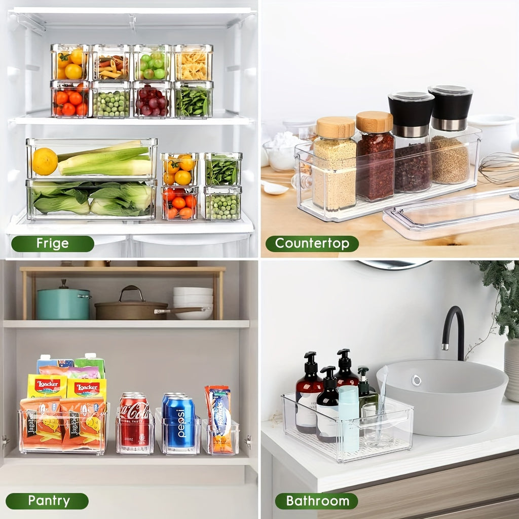 Food Organizer Set, Refrigerator Organizer Bins with Lids