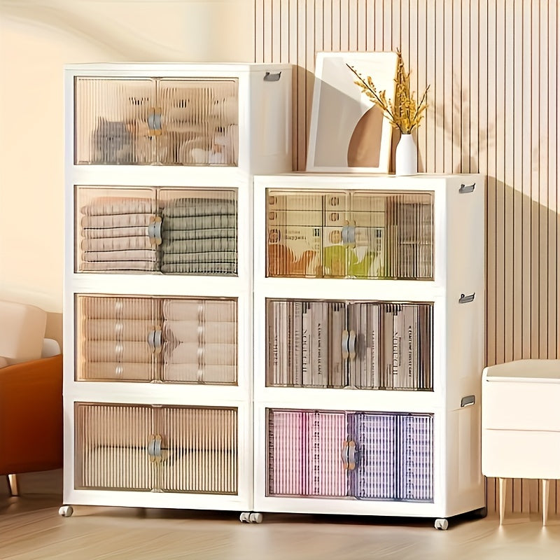 Storage Bins with Lids, Plastic White Closet Organizers and Storage