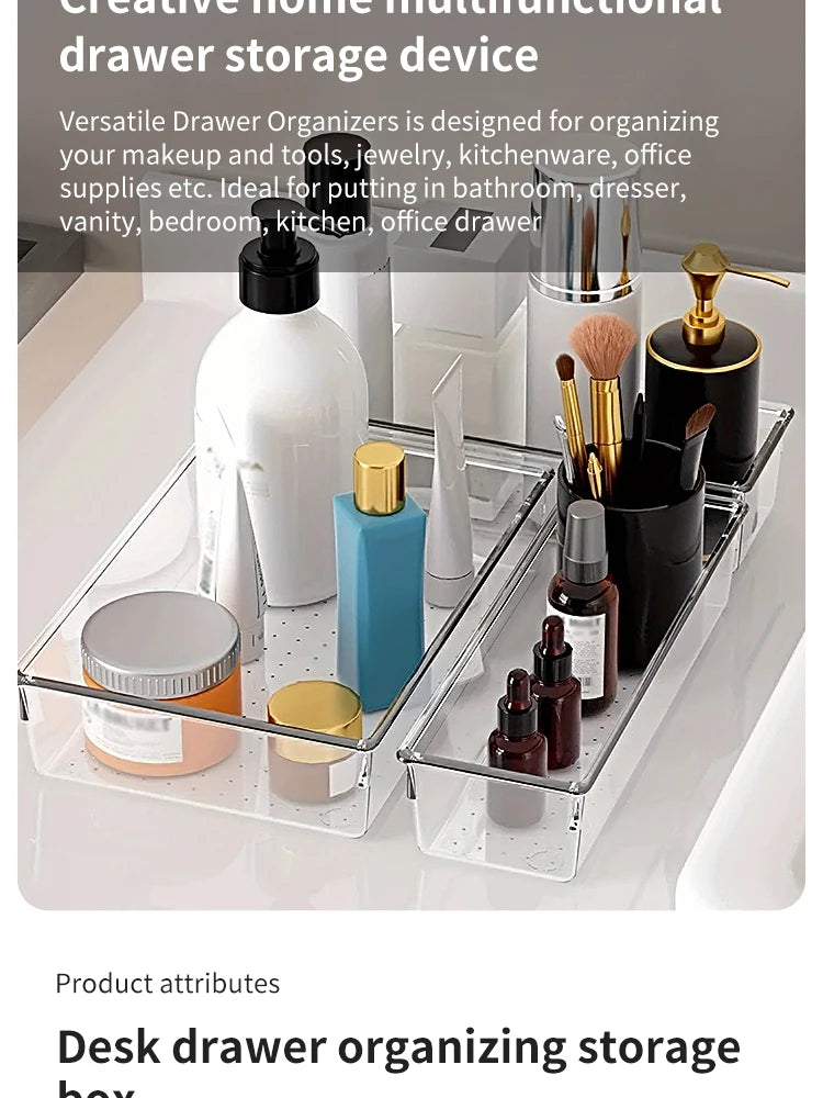 7/14 Pcs Drawer Organizers Set Clear Plastic