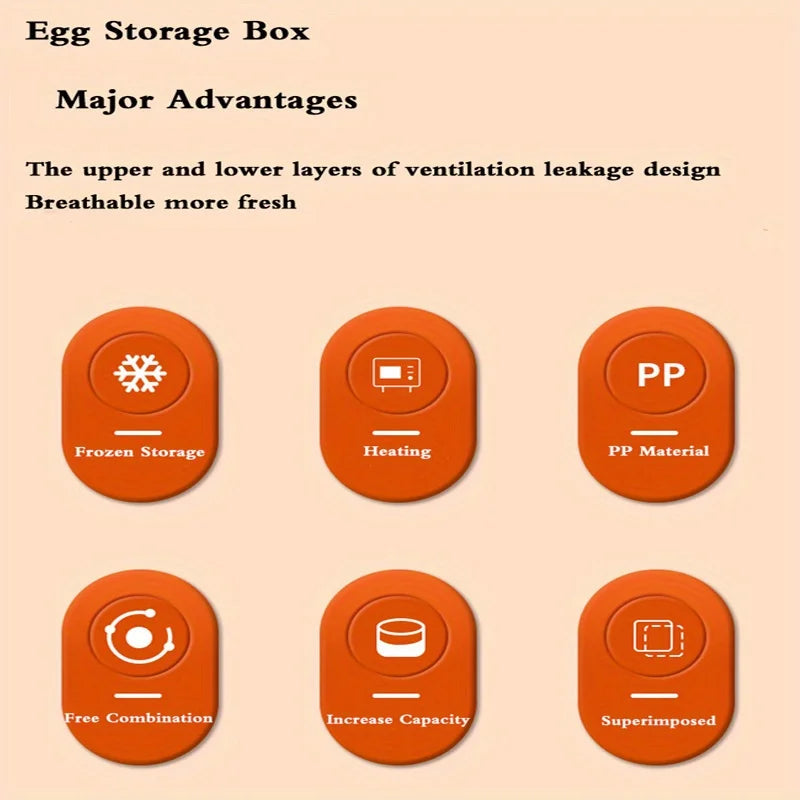 1pc Kitchen Egg Refrigerator Storage Box