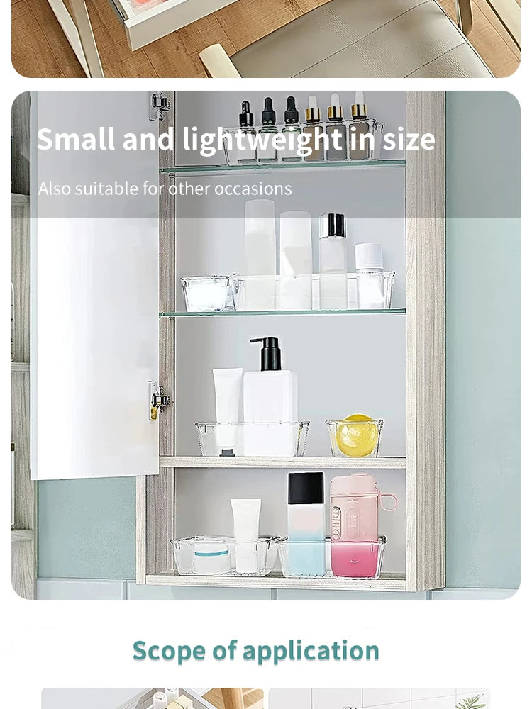 7/14 Pcs Drawer Organizers Set Clear Plastic