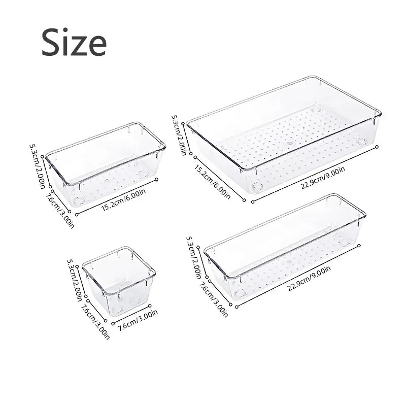 7/14 Pcs Drawer Organizers Set Clear Plastic