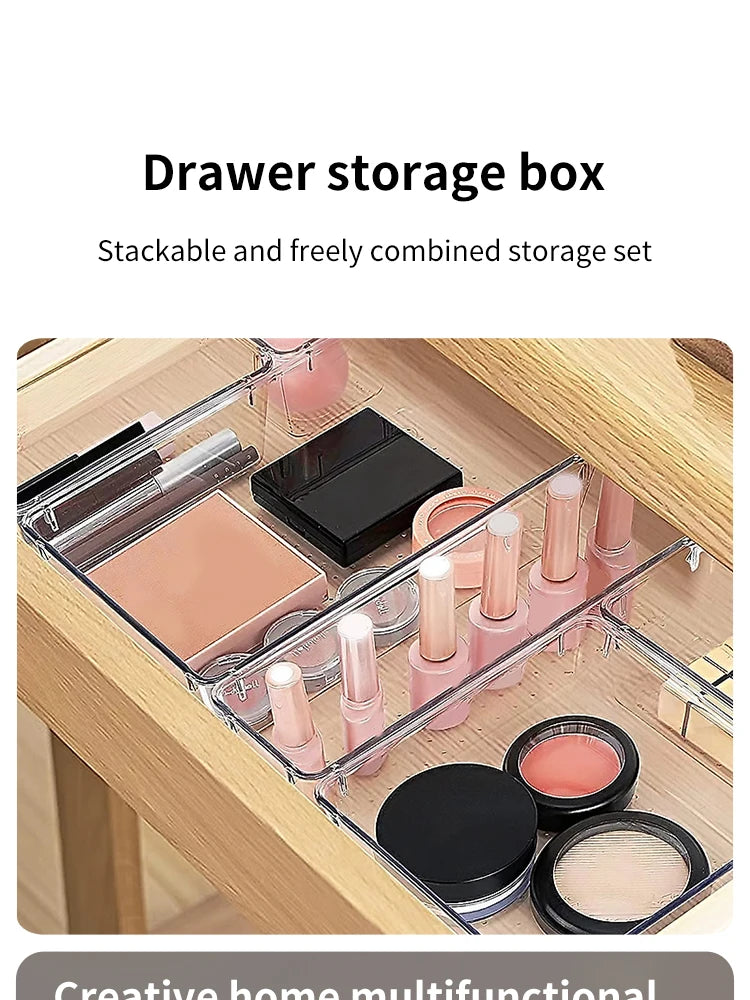 7/14 Pcs Drawer Organizers Set Clear Plastic