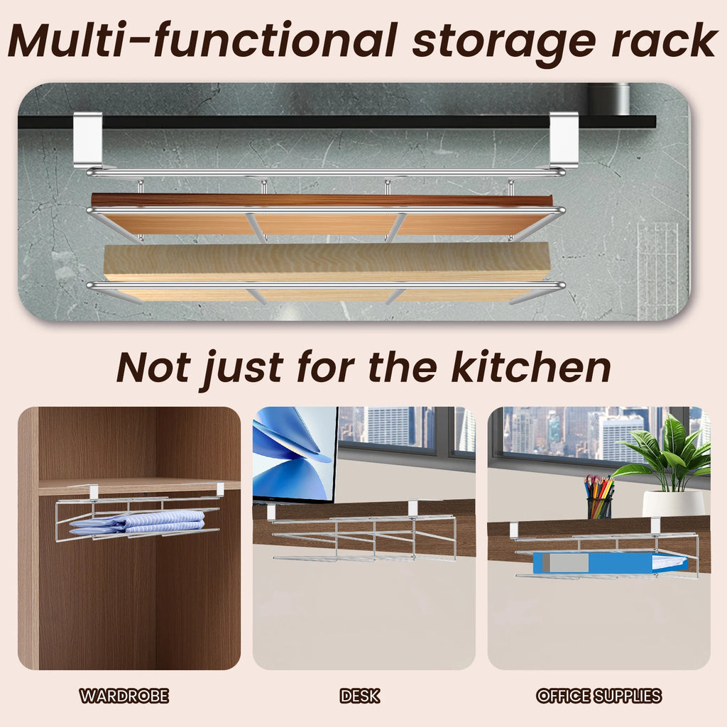 Under Cabinet Cutting Board Organizer Holder Kitchen Hanging Chopping Board Pot Lid Kitchenware Storage Rack Stainless Steel
