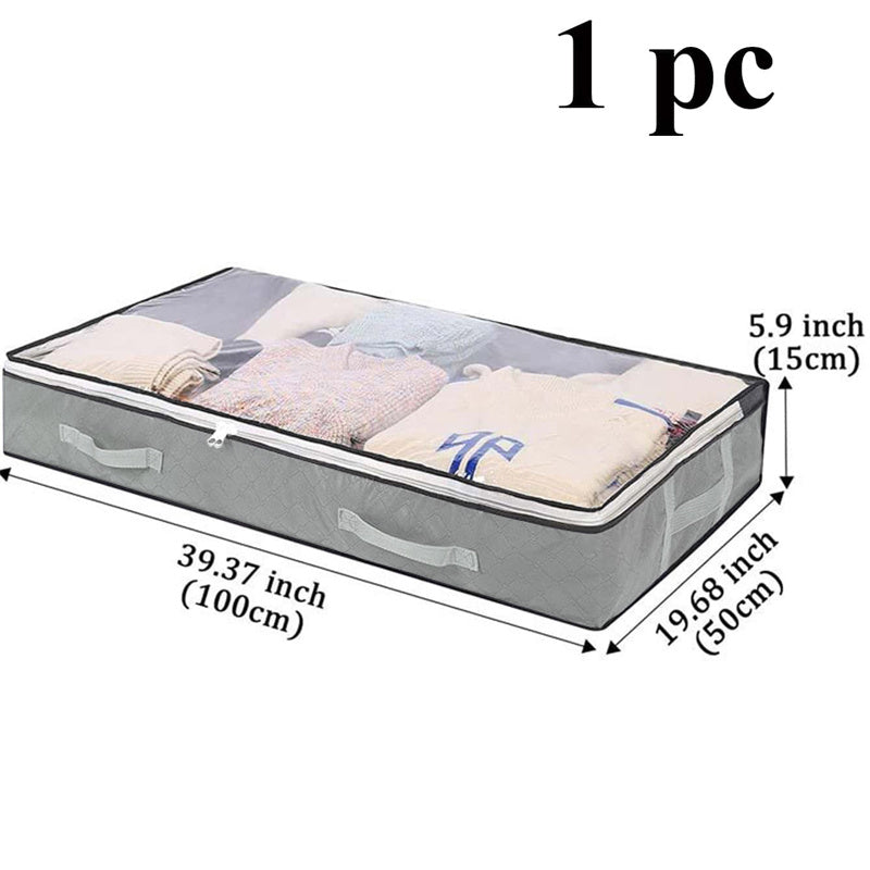 Durable Under-Bed Storage Box with Flip-Top Lid
