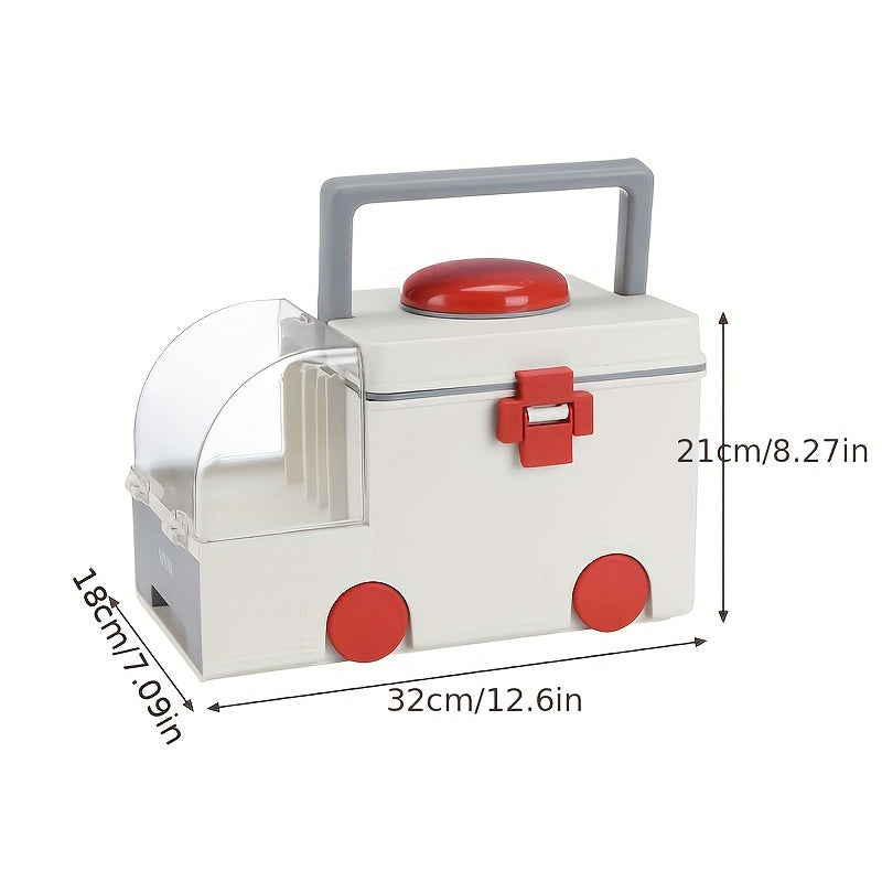 Large Capacity Ambulance-Shaped Storage Box With Lid