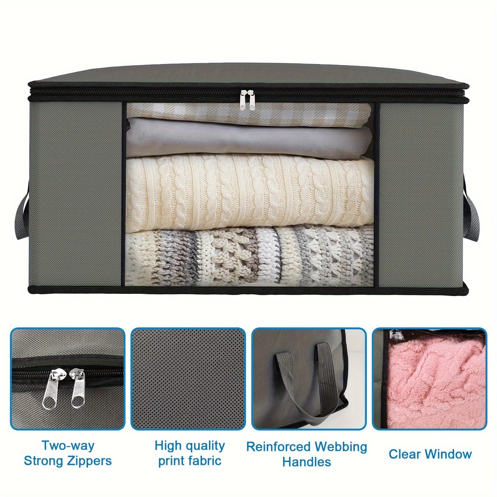 4-Piece Large-Capacity Wardrobe Organizers with Viewing Window