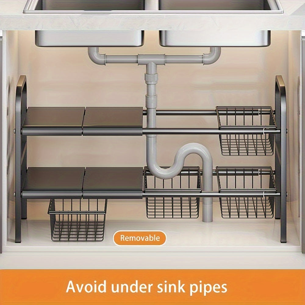 1 Set Multi-Use Kitchen Under Bathroom Sink Organizers