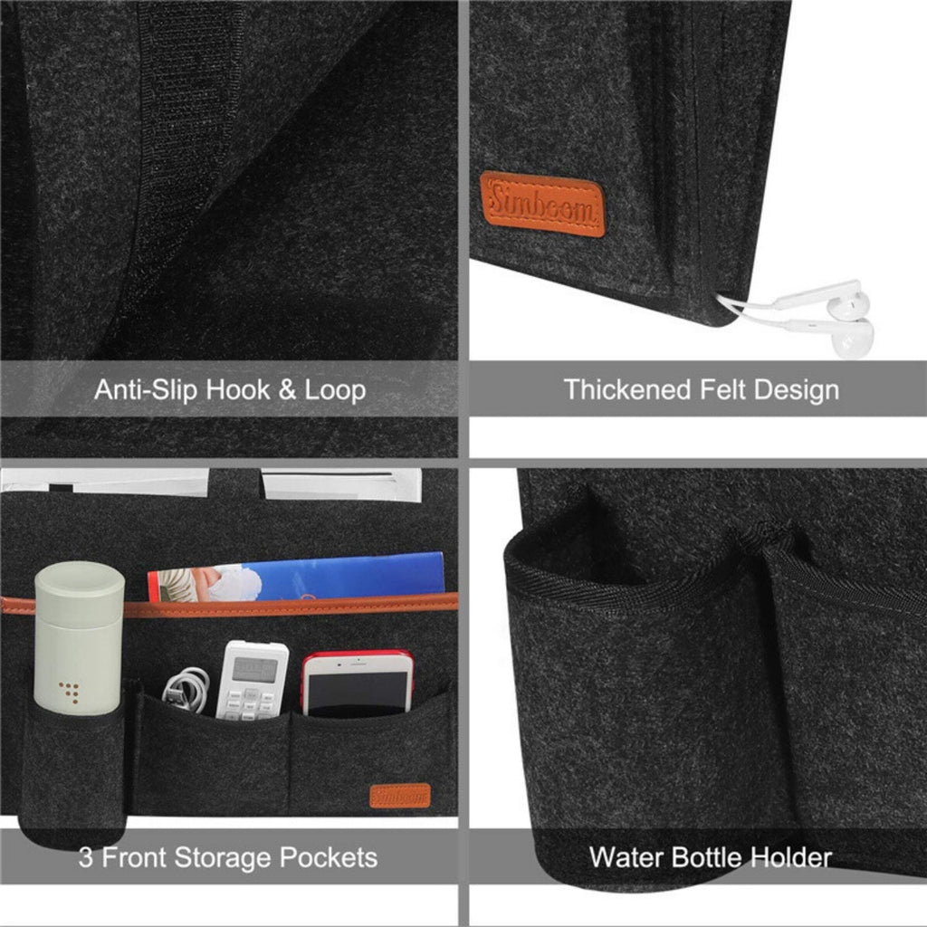 Felt Bedside Storage Organizer Hanging Storage Armrest Sofa Holder Pouch
