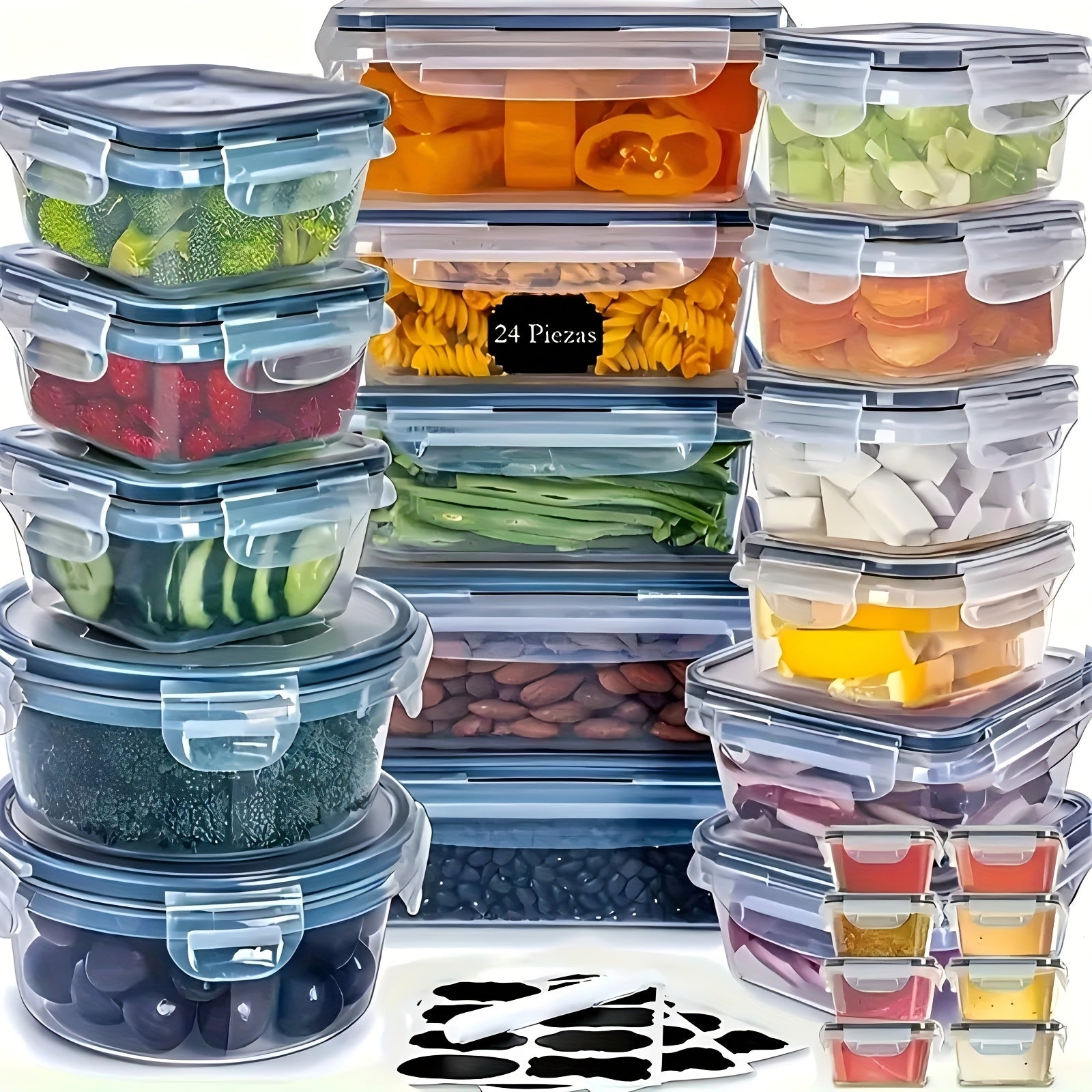 Food Organizer Set, Refrigerator Organizer Bins with Lids