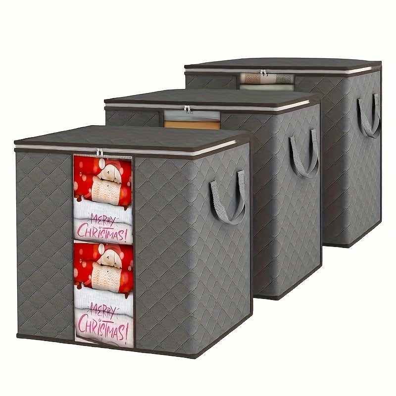3 Pcs Large Capacity Storage Bags With Handles