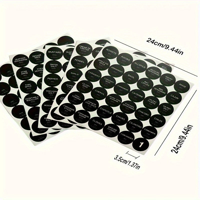 180pcs Spice Labels with Cinnamon, Herbs, Sugar, and much more.