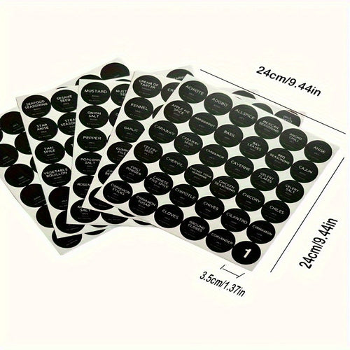 180pcs Spice Labels with Cinnamon, Herbs, Sugar, and much more.