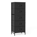 5 Drawer Dresser With Fabric Bins, Sturdy Steel Frame And Wood Top