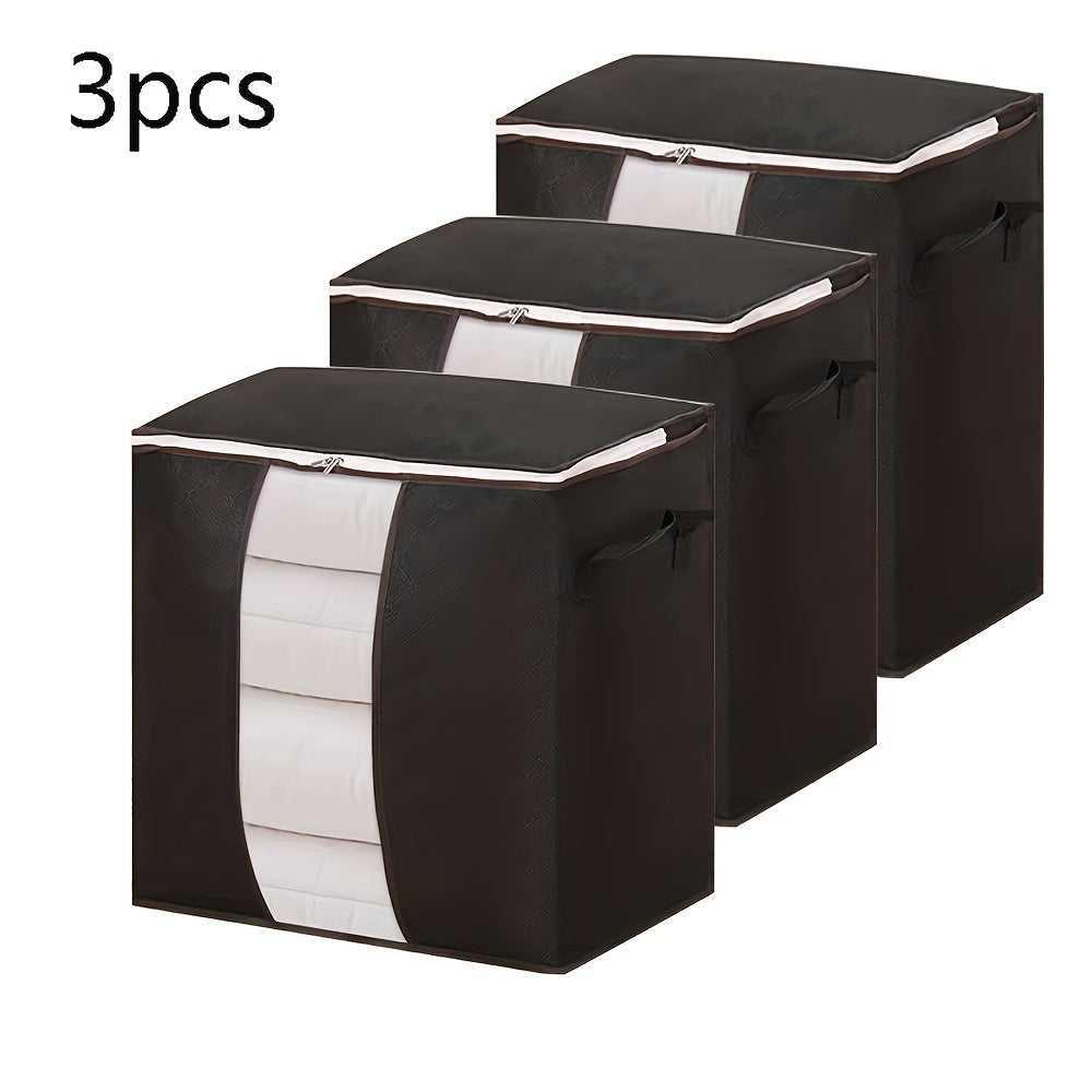 3 Pcs Large Capacity Storage Bags With Handles