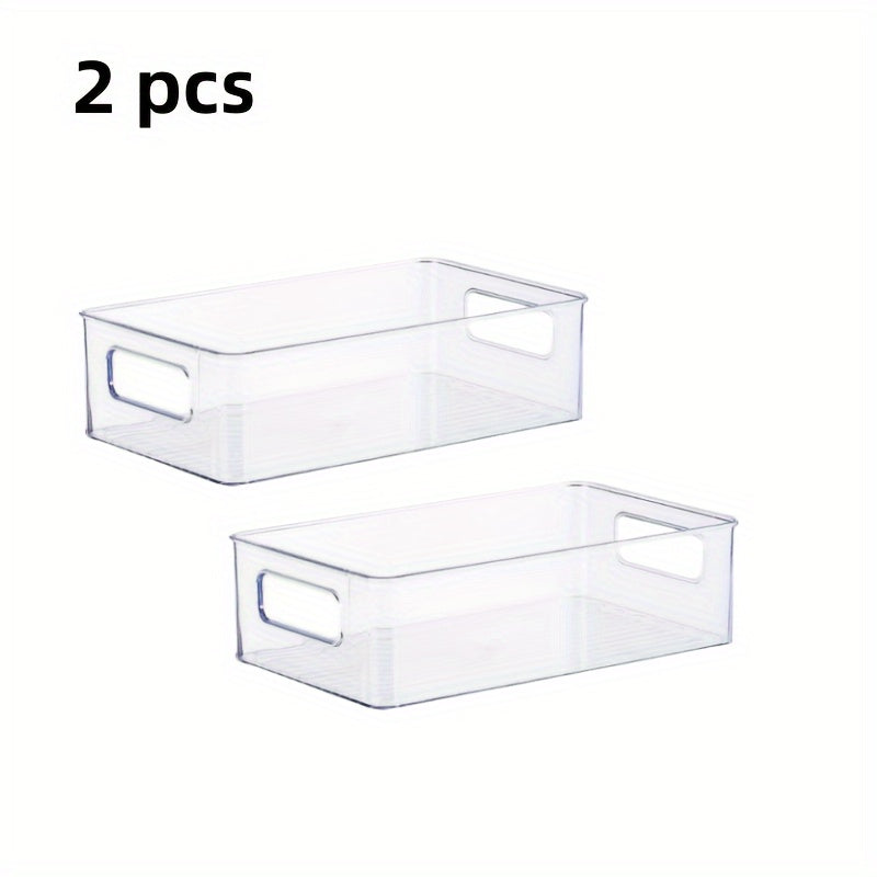 Stackable Clear Refrigerator Bins with Handles