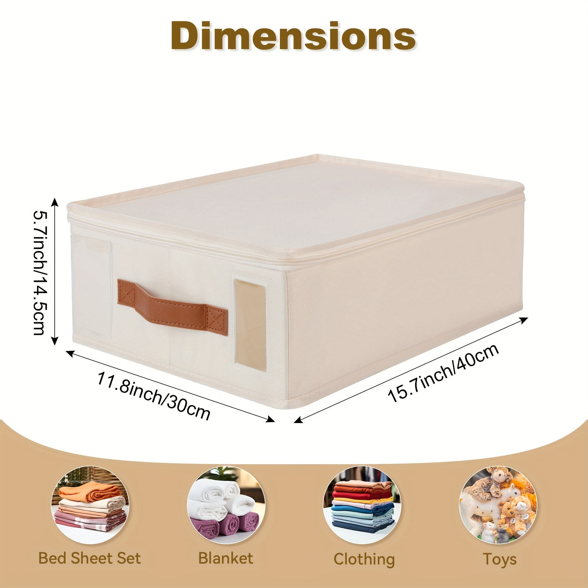 4 Pack Bed Sheet Organizer with Zipper, Label, Handle, Window