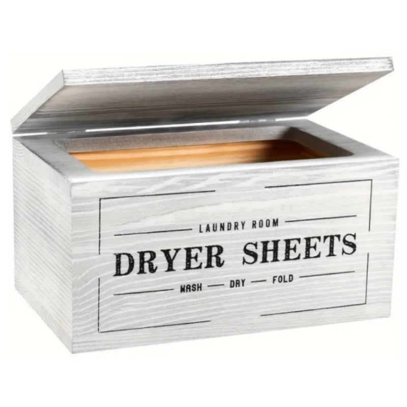 1 Wooden Dryer Sheet Storage Box with Lid