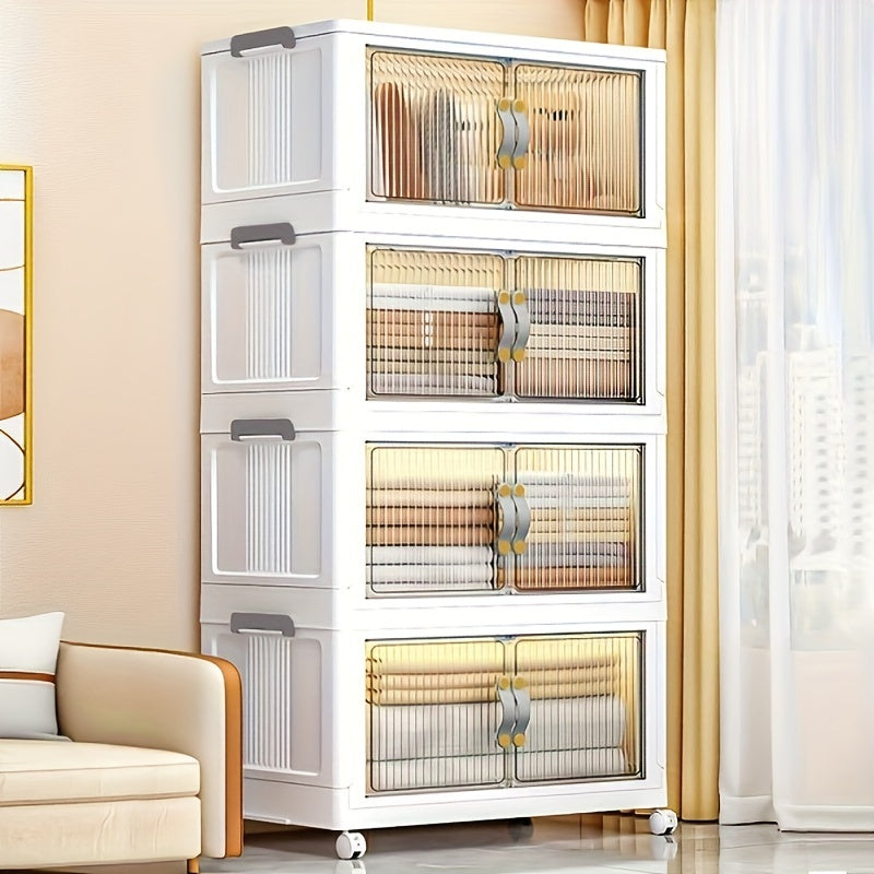 Storage Bins with Lids, Plastic White Closet Organizers and Storage