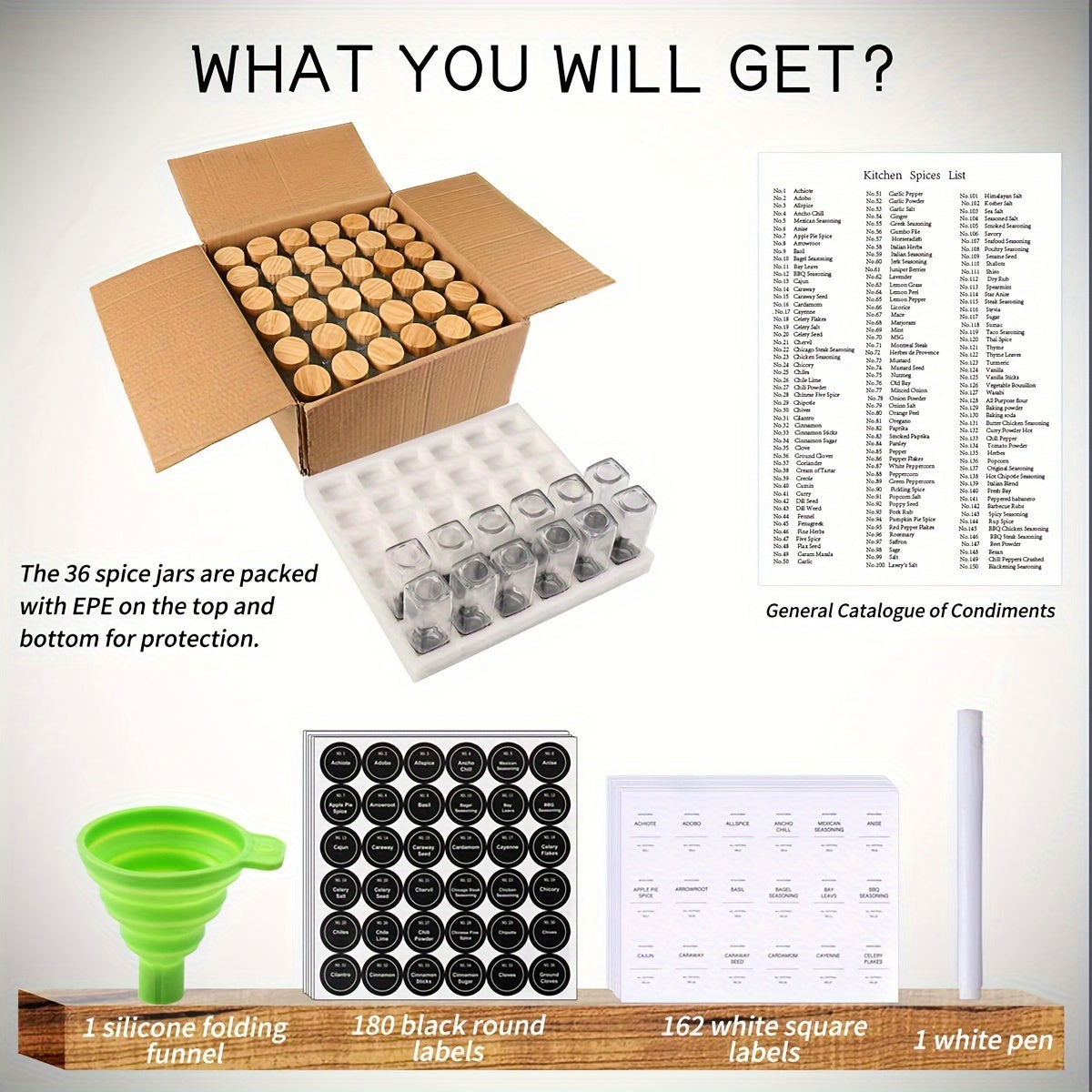 15/24/36pcs Spice Jars