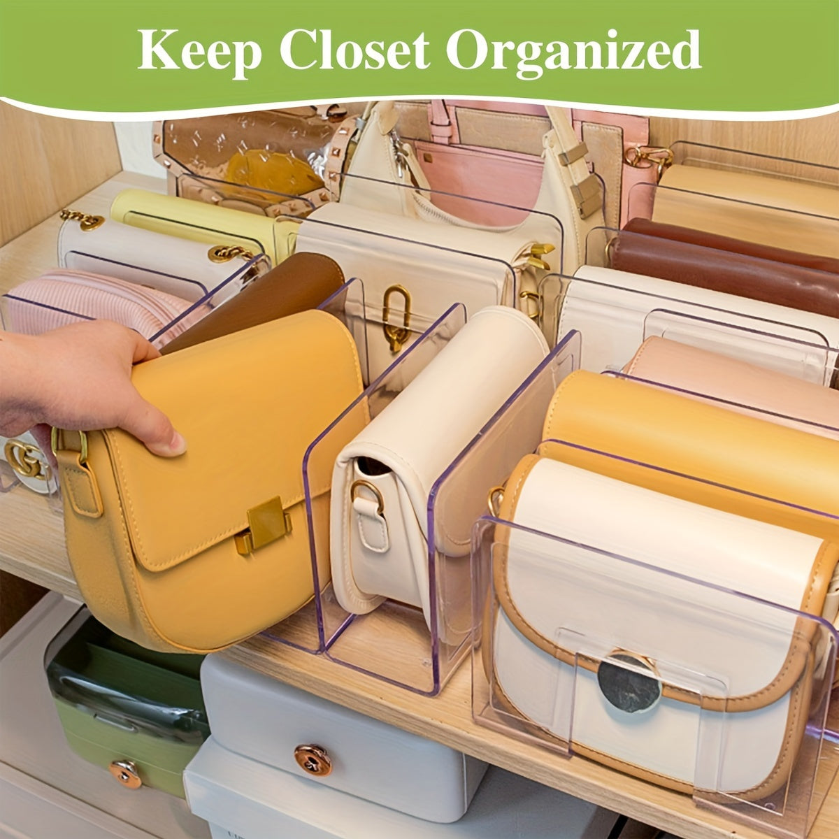 4pcs Set Of 16 Grid Plastic Transparent Wardrobe Organizer, Wardrobe Storage System