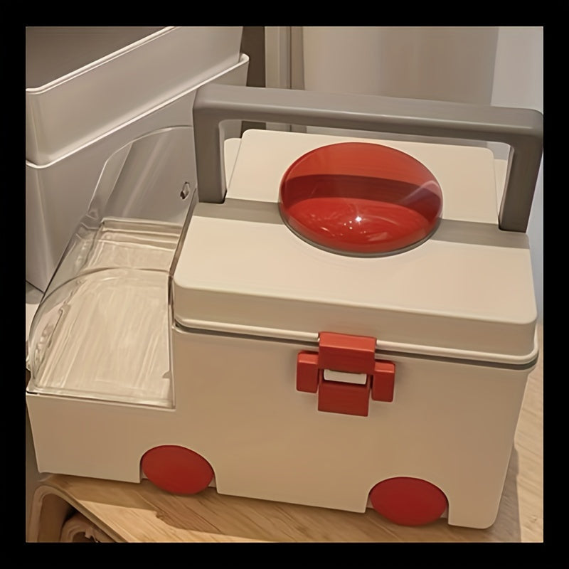 Large Capacity Ambulance-Shaped Storage Box With Lid