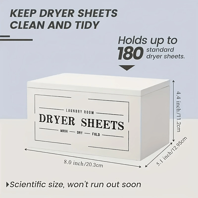 1 Wooden Dryer Sheet Storage Box with Lid
